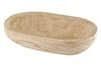 Hand carved tablescape wood bowl - oblong