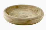 Hand carved tablescape wood bowl - Deep Round