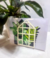 greenhouse, card, paper, nature, fun, garden