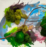 FRAMED ART - Secret Life of Plants 4 - with blue accents 24 x 18 inches. SLP4