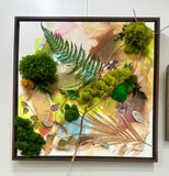 FRAMED ART - Secret Life of Plants 6 - with stones 24 x 24 inches