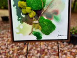 moss, branches, stones, jewel tone